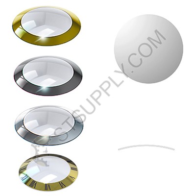 Concave Round Glass Crystal with Trim