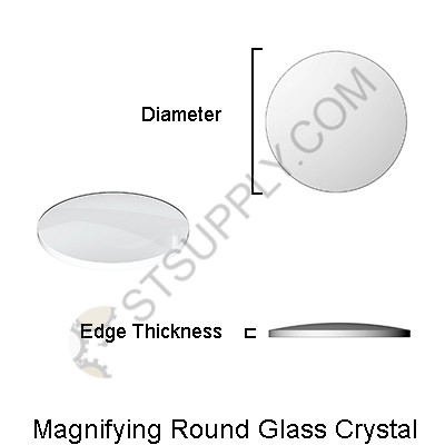 Single Domed Round Glass Crystal