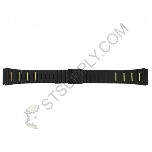 18-20mm Black & Gold Straight Ends Band 838BY