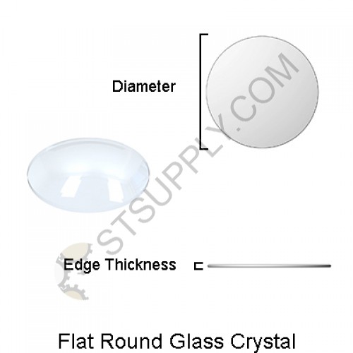Flat Round Glass Crystal (0.80 - 1.20 mm thick)