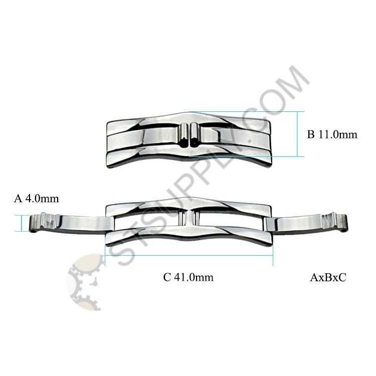 Butterfly Clasp with No Button 4.0 x 11.0 x 40.0 mm HC157 Watch