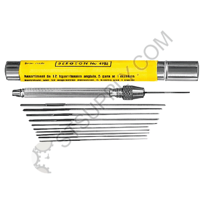 BERGEON CUTTING BROACH SET AND PIN VICE