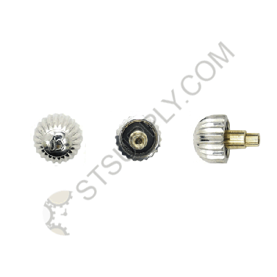 BREITLING SYTLE WHITE PUSH SCREW DOWN CROWN 4.7MM TAP 10
