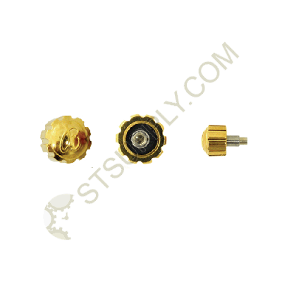 BREITLING SYTLE YELLOW PUSH SCREW DOWN CROWN 6.0MM TAP 8