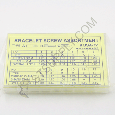 Bracelet Screws Assortment (72Pcs)