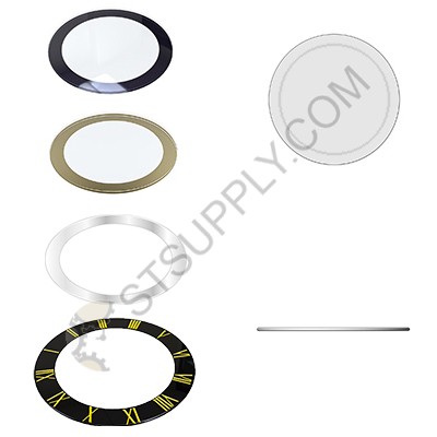 Flat Round Glass Crystal with Trim