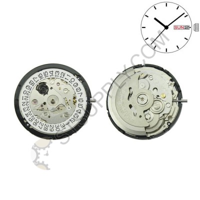 Seiko Movement 7S26.23V Date Day at 3 (No Day Disc)