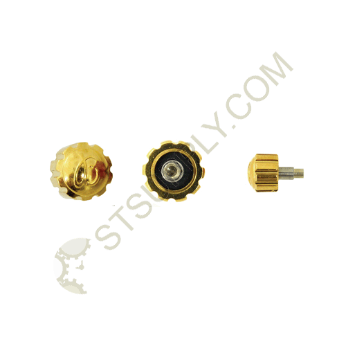 BREITLING SYTLE YELLOW PUSH SCREW DOWN CROWN 6.0MM TAP 8
