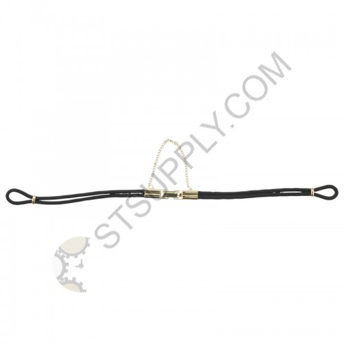 BLACK NYLON CORD BAND GOLD CLASP