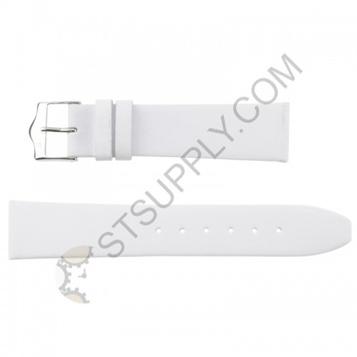 Slim Calf Leather Band 13 mm White