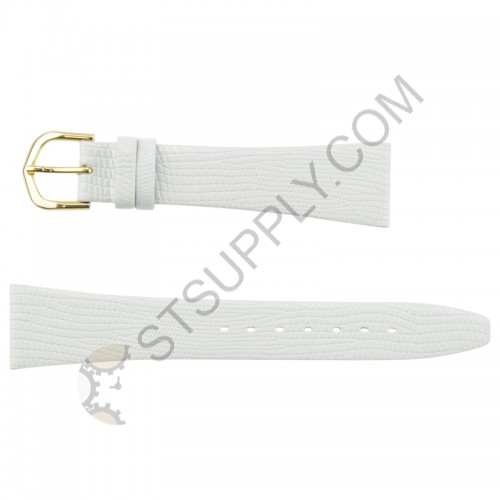 Lizard Grain Leather Band 14 mm White