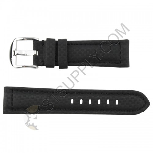 Carbon Fiber Watch Band 22 mm Black
