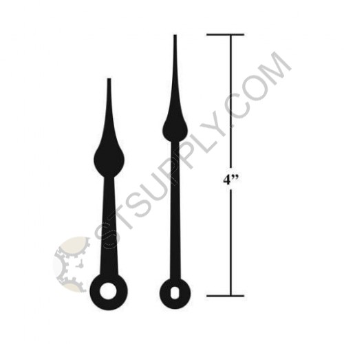4" SPADE CLOCK HANDS BLACK