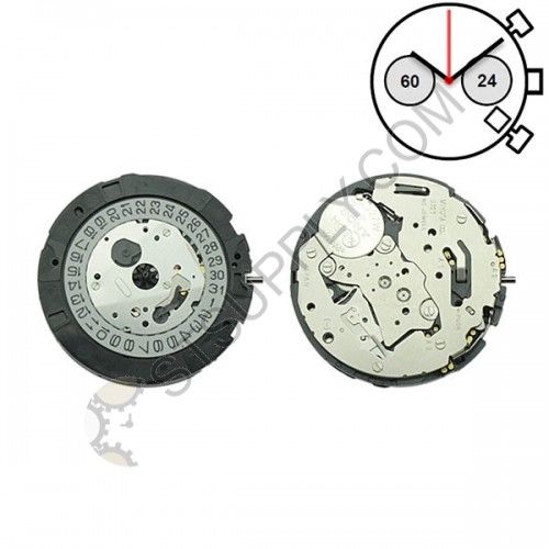 Miyota Movement 0S21 Date at 4:30 Angled