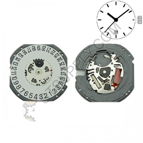 SII / S. Epson (Seiko) Movement VJ42 Date at 6