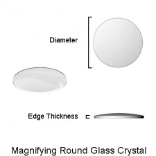 Single Domed Round Glass Crystal