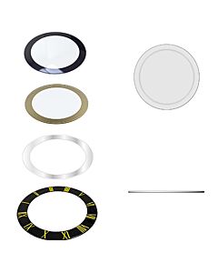 Flat Round Glass Crystal with Trim